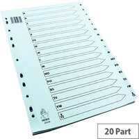 A4 Mylar Index A-Z White Subject Dividers WX01532