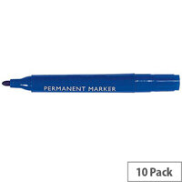 Permanent Marker Bullet Tip Blue Pack 10