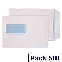 Envelopes C5 Window 90gsm White Self-Seal Pack of 500 Boxed WX3406 Envelopes C5 Window 90gsm White Self-Seal Pack of 500 Boxed WX3406