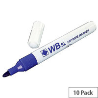 Whiteboard Marker Bullet Tip Blue 10 Pack WX98002