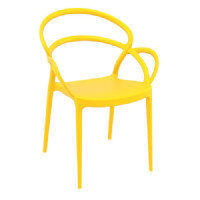 MILA Arm Chair - Stackable - Polypropylene - Indoor & Outdoor - Yellow