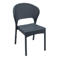 DAYTONA Rattan - Side Chair - Indoor & Outdoor - Stackable - Dark Grey