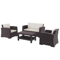 Monaco Rattan Lounge Set - Brown - Suitable for Indoor & Outdoor Use