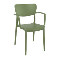 LISA Arm Chair - Polypropylene - Indoor & Outdoor - Olive Green