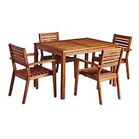 More Rectangular Dining Set - 4 x More Armchair - Rectangular Dining Table 750 x 1200mm