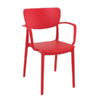LISA Arm Chair - Polypropylene - Indoor & Outdoor - Red