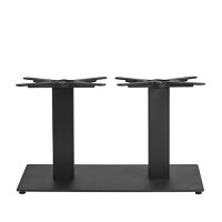 BOSTON SLEEK - Double Coffee Table Base - Large Rectangle - Indoor Only - Brushed Steel - Matt Black