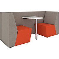 Ziggy low back 2 person meeting booth with table - made to order Ziggy low back 2 person meeting booth with table - made to order