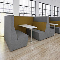 Ziggy low back 4 person meeting booth with table - made to order Ziggy low back 4 person meeting booth with table - made to order