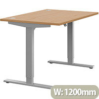Zoom Height Adjustable Sit Stand Office Desk Portal Top W1200mmxD800mmxH685-1185mm Beech Top Silver Frame - Prevents & Reduces Muscle & Back Problems, Poor Circulation & Increases Brain Activity. Zoom Height Adjustable Sit Stand Office Desk Portal Top W1200mmxD800mmxH685-1185mm Beech Top Silver Frame - Prevents & Reduces Muscle & Back Problems, Poor Circulation & Increases Brain Activity.