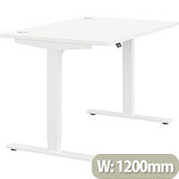 Zoom Height Adjustable Sit Stand Office Desk Portal Top W1200mmxD800mmxH685-1185mm White Top White Frame - Prevents & Reduces Muscle & Back Problems, Poor Circulation & Increases Brain Activity. Zoom Height Adjustable Sit Stand Office Desk Portal Top W1200mmxD800mmxH685-1185mm White Top White Frame - Prevents & Reduces Muscle & Back Problems, Poor Circulation & Increases Brain Activity.
