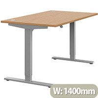 Zoom Height Adjustable Sit Stand Office Desk Portal Top W1400mmxD800mmxH685-1185mm Beech Top Silver Frame - Prevents & Reduces Muscle & Back Problems, Poor Circulation & Increases Brain Activity. Zoom Height Adjustable Sit Stand Office Desk Portal Top W1400mmxD800mmxH685-1185mm Beech Top Silver Frame - Prevents & Reduces Muscle & Back Problems, Poor Circulation & Increases Brain Activity.