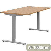 Zoom Height Adjustable Sit Stand Office Desk Portal Top W1600mmxD800mmxH685-1185mm Beech Top Silver Frame - Prevents & Reduces Muscle & Back Problems, Poor Circulation & Increases Brain Activity. Zoom Height Adjustable Sit Stand Office Desk Portal Top W1600mmxD800mmxH685-1185mm Beech Top Silver Frame - Prevents & Reduces Muscle & Back Problems, Poor Circulation & Increases Brain Activity.