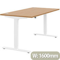 Zoom Height Adjustable Sit Stand Office Desk Portal Top W1600mmxD800mmxH685-1185mm Beech Top White Frame - Prevents & Reduces Muscle & Back Problems, Poor Circulation & Increases Brain Activity. Zoom Height Adjustable Sit Stand Office Desk Portal Top W1600mmxD800mmxH685-1185mm Beech Top White Frame - Prevents & Reduces Muscle & Back Problems, Poor Circulation & Increases Brain Activity.