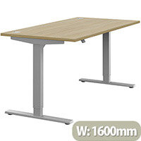 Zoom Height Adjustable Sit Stand Office Desk Portal Top W1600mmxD800mmxH685-1185mm Urban Oak Top Silver Frame - Prevents & Reduces Muscle & Back Problems, Poor Circulation & Increases Brain Activity. Zoom Height Adjustable Sit Stand Office Desk Portal Top W1600mmxD800mmxH685-1185mm Urban Oak Top Silver Frame - Prevents & Reduces Muscle & Back Problems, Poor Circulation & Increases Brain Activity.