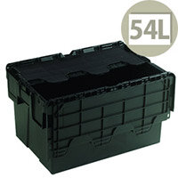 Attached Lid Container 54 Litre Black 375814