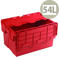 Attached Lid Container 54 Litre Red 375816