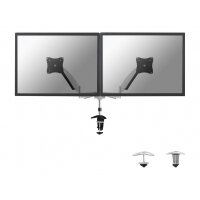 NewStar Full Motion Dual Desk Mount (clamp & grommet) for two 10-27" Monitor Screens, Height Adjustable (gas spring) - Silver - Adjustable arm for 2 LCD displays (Tilt & Swivel) - silver - screen size: 10"-27" - desk-mountable NewStar Full Motion Dual Desk Mount (clamp & grommet) for two 10-27" Monitor Screens, Height Adjustable (gas spring) - Silver - Adjustable arm for 2 LCD displays (Tilt & Swivel) - silver - screen size: 10"-27" - desk-mountable