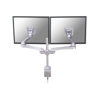 NewStar Full Motion Dual Desk Mount (clamp) for two 10-30" Monitor Screens, Height Adjustable - Silver - Adjustable arm for 2 LCD displays - silver - screen size: 10"-30" - desk-mountable NewStar Full Motion Dual Desk Mount (clamp) for two 10-30" Monitor Screens, Height Adjustable - Silver - Adjustable arm for 2 LCD displays - silver - screen size: 10"-30" - desk-mountable