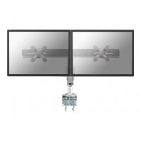 NewStar Full Motion Dual Desk Mount (clamp) for two 10-24" Monitor Screens, Height Adjustable (gas spring) - Silver - Adjustable arm for LCD display - silver - screen size: 10"-24" - desk-mountable NewStar Full Motion Dual Desk Mount (clamp) for two 10-24" Monitor Screens, Height Adjustable (gas spring) - Silver - Adjustable arm for LCD display - silver - screen size: 10"-24" - desk-mountable