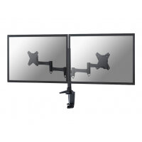 NewStar Full Motion Dual Desk Mount (clamp & grommet) for two 10-27" Monitor Screens, Height Adjustable - Black - Adjustable arm for 2 LCD displays - black - screen size: 10"-27" - desk-mountable NewStar Full Motion Dual Desk Mount (clamp & grommet) for two 10-27" Monitor Screens, Height Adjustable - Black - Adjustable arm for 2 LCD displays - black - screen size: 10"-27" - desk-mountable