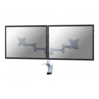 NewStar Full Motion Dual Desk Mount (clamp & grommet) for two 10-27" Monitor Screens, Height Adjustable - White - Adjustable arm for 2 LCD displays - white - screen size: 10"-27" - desk-mountable NewStar Full Motion Dual Desk Mount (clamp & grommet) for two 10-27" Monitor Screens, Height Adjustable - White - Adjustable arm for 2 LCD displays - white - screen size: 10"-27" - desk-mountable