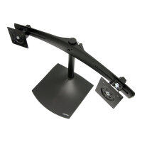 Ergotron DS100 Dual-Monitor Desk Stand, Horizontal - Stand for dual flat panel - aluminium, steel - black - screen size: up to 24 Inches