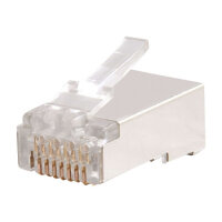 C2G RJ45 Cat5E Shielded Modular Plug for Round Solid/Stranded Cable - Network connector - RJ-45 (M) - CAT 5e (pack of 100) C2G RJ45 Cat5E Shielded Modular Plug for Round Solid/Stranded Cable - Network connector - RJ-45 (M) - CAT 5e (pack of 100)