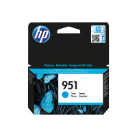 HP 951 - 8.5 ml - cyan - original - ink cartridge - for Officejet Pro 251dw, 276dw, 8100, 8600, 8600 N911a, 8610, 8615, 8616, 8620, 8625, 8630 - HP No 951