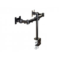 NewStar Full Motion Dual Desk Mount (clamp) for two 10-27" Monitor Screens, Height Adjustable - Black - Adjustable arm for 2 LCD displays - black - screen size: 10"-27" - desk-mountable NewStar Full Motion Dual Desk Mount (clamp) for two 10-27" Monitor Screens, Height Adjustable - Black - Adjustable arm for 2 LCD displays - black - screen size: 10"-27" - desk-mountable
