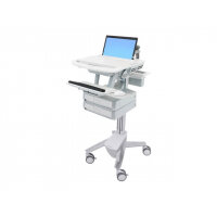 Ergotron StyleView - Cart for notebook / keyboard / mouse / scanner (open architecture) - medical - plastic, aluminium, zinc-plated steel - grey, white, polished aluminium - screen size: 17.3" wide Ergotron StyleView - Cart for notebook / keyboard / mouse / scanner (open architecture) - medical - plastic, aluminium, zinc-plated steel - grey, white, polished aluminium - screen size: 17.3" wide
