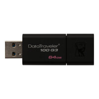 Kingston DataTraveler 100 G3 - USB flash drive - 64 GB - USB 3.0 - black Kingston DataTraveler 100 G3 - USB flash drive - 64 GB - USB 3.0 - black