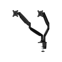 Neomounts by Newstar Select Full Motion Dual Desk Mount (clamp & grommet) for two 10-32 Inches Monitor Screens, Height Adjustable (gas spring) - Black