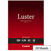 Canon LU-101 Luster Photo Paper Pro A3 (297 x 420 mm) 260gsm Inkjet Pack of 20 Sheets
