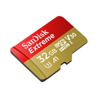 SanDisk Extreme - 32 GB - A1 / Video Class V30 / UHS-I U3 - microSDHC UHS-I microSDHC to SD Adapter Included Flash Memory Card