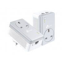 TP-Link TL-PA4022P KIT AV600 2-port Passthrough Powerline - Starter Kit - bridge - HomePlug AV (HPAV) - wall-pluggable