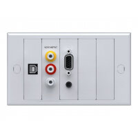 VISION TechConnect 2 Lite Module Package - Modular facility plate kit with snap-ins - HD-15, RCA X 3, mini-phone stereo 3.5 mm, USB Type B - white, RAL 9010 VISION TechConnect 2 Lite Module Package - Modular facility plate kit with snap-ins - HD-15, RCA X 3, mini-phone stereo 3.5 mm, USB Type B - white, RAL 9010