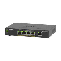 NETGEAR GS305EP - Switch - smart - 5 x 10/100/1000 (4 PoE+) - desktop, wall-mountable - PoE+ (63 W)
