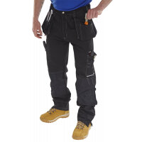 Beeswift Shawbury Multi-Pocket Work Trousers - 30-Inch Waist, Regular Leg, Black, Ref SMPTBL30
