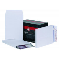 Plus Fabric Pocket Gusset Envelope C4 Peel and Seal Plain Power-Tac 25mm Gusset 120gsm White (Pack 100) - C26766