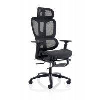 Horizon Executive Mesh Chair With Height Adjustable Arms and Footrest in BLACK