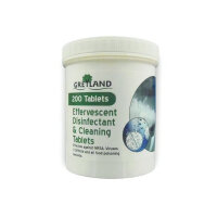 Effervescent Pack of 200 Chlorine Disinfectant and Cleaning Tablets White
