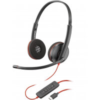 POLY Blackwire 3220 Stereo USB-C Headset +USB-C/A Adapter