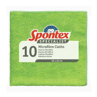 Spontex Pack of 10 Specialist Microfibre Cloths Green 19700240
