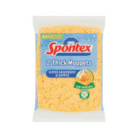 Spontex Pack of 2 Thick Moppets Sponge Wipes Assorted Colours 19000086