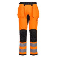 Portwest CD889 WX2 Eco Hi-Vis Holster Pocket Trousers Orange/Black 34