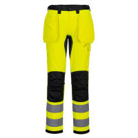 Portwest CD889 WX2 Eco Hi-Vis Holster Pocket Trousers Yellow/Black 40