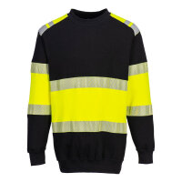 Portwest FR716 PW3 Flame Resistant Class 1 Sweatshirt Yellow/Black L