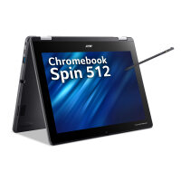 Acer Chromebook SPIN 512 R856TN-TCO 4GB/64GB Intel® N N100 30.5 cm (12") Touchscreen HD+ LPDDR5-SDRAM eMMC Wi-Fi 6E (802.11ax) ChromeOS Black