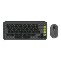 Logitech POP Icon Combo keyboard Mouse included Universal Bluetooth QWERTY UK English Graphite, Green